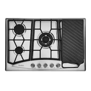30 in. 5-Burners Recessed Gas Cooktop in Stainless Steel with Power Burners
