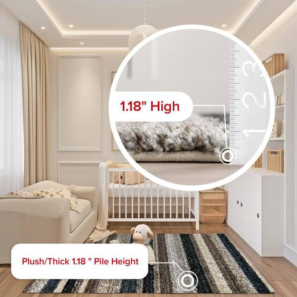 nuLOOM Drey Ombre Shag Gray Multi 9 ft. x 12 ft. Area Rug HJZOM1A