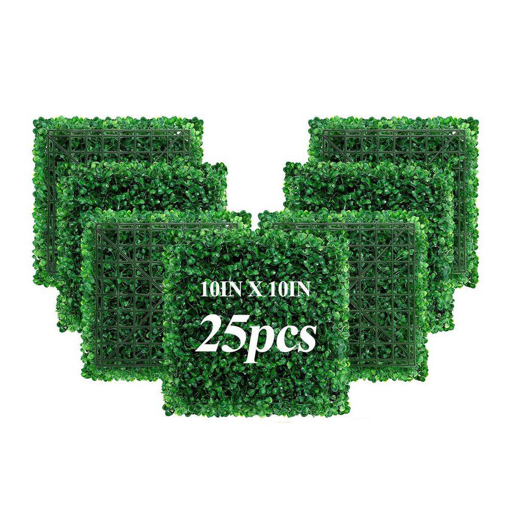 10 in. x 10 in. Green UV-Protected PE Boxwood Hedge Artificial Grass Wall Panels Landscape Supply 25-Pieces price history on PriceWatchPro