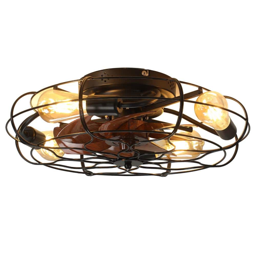 19.7 in. Farmhouse Caged Ceiling Fan with Light, 5 E26 Bulb Bases, Remote Control, Reversible 6-Speed DC Motor price history on PriceWatchPro
