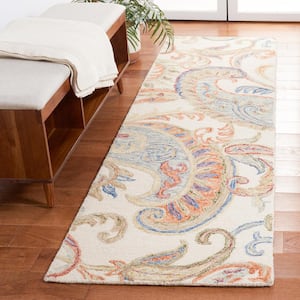 Micro-Loop Ivory/Rust 2 ft. x 8 ft. Abstract Persian Runner Rug