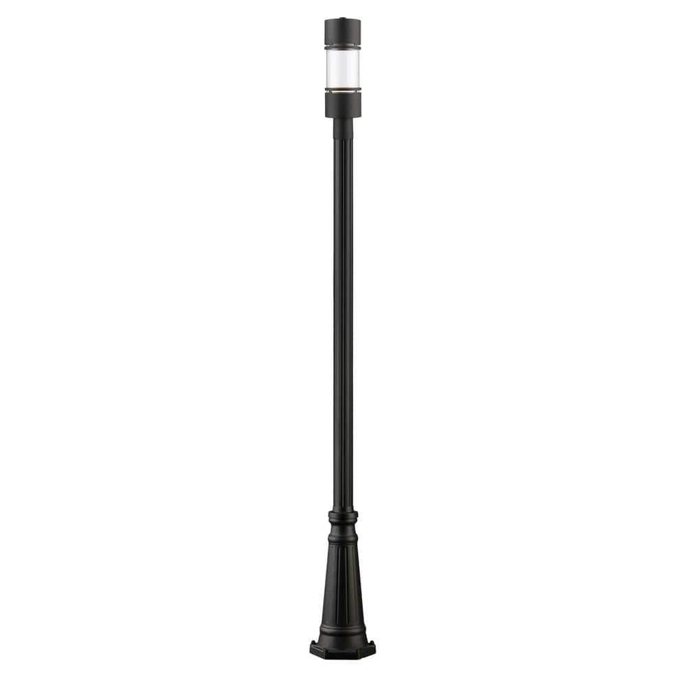 Luminata 113.375 in. 1-Light Black Aluminum Hardwired Outdoor Weather Resis