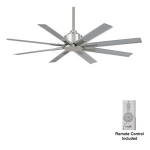 Ventilatore A Soffitto Minka Aire Xtreme H2O 65″ Con Telecomando, Finitura Nichel Spazzolato, Uso Interno/esterno