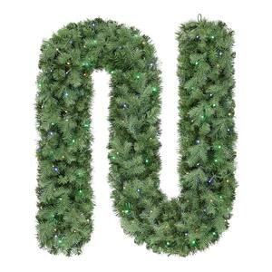 9 ft. Waldorf Fir Pre-Lit LED Garland Powered by Hubspace