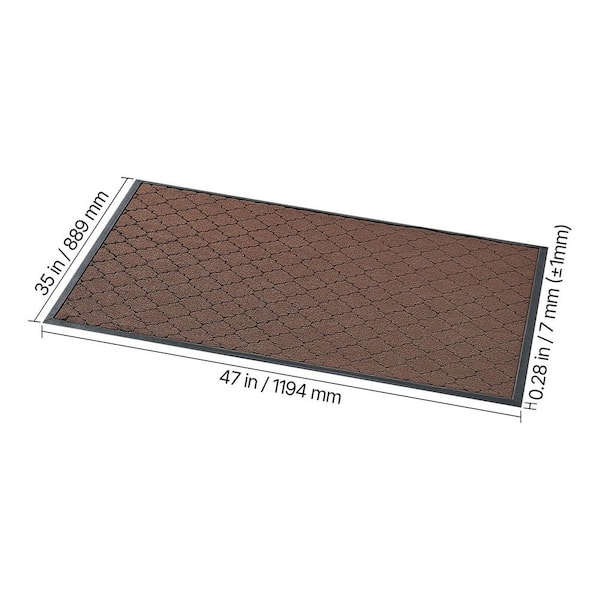 Front Door Mat, 3 ft. x 4 ft. Commercial Floor Mat for Indoor and Outdoor, Modern Stylish Carpet, TPE, Brown 2025 Update