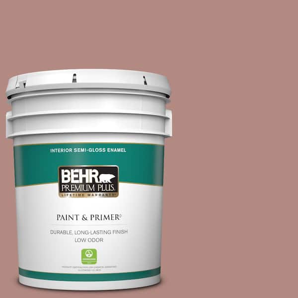 BEHR PREMIUM PLUS 5 gal. #190F-4 Warm Comfort Semi-Gloss Enamel Low Odor Interior Paint & Primer