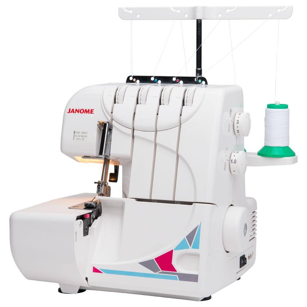 Compact White and Gray Portable Serger Machine