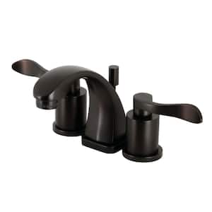 NuWave 8 in. Widespread 2-Handle Bathroom Faucets with Brass Pop-Up in Oil Rubbed Bronze