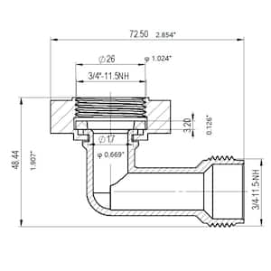 3/4 in. MHT x 3/4 in. FHT 90-Degree Brass Elbow Fitting