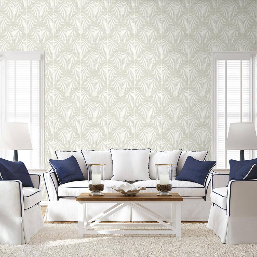 Sea Salt Palm Frond Self-Adhesive Vinyl Wallpaper