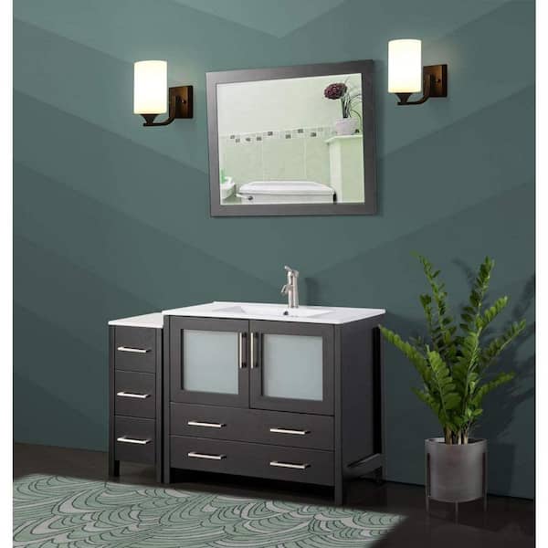 Vanity Art 48 in. W x 18 in. D x 36 in. H Bathroom Vanity in Espresso ...
