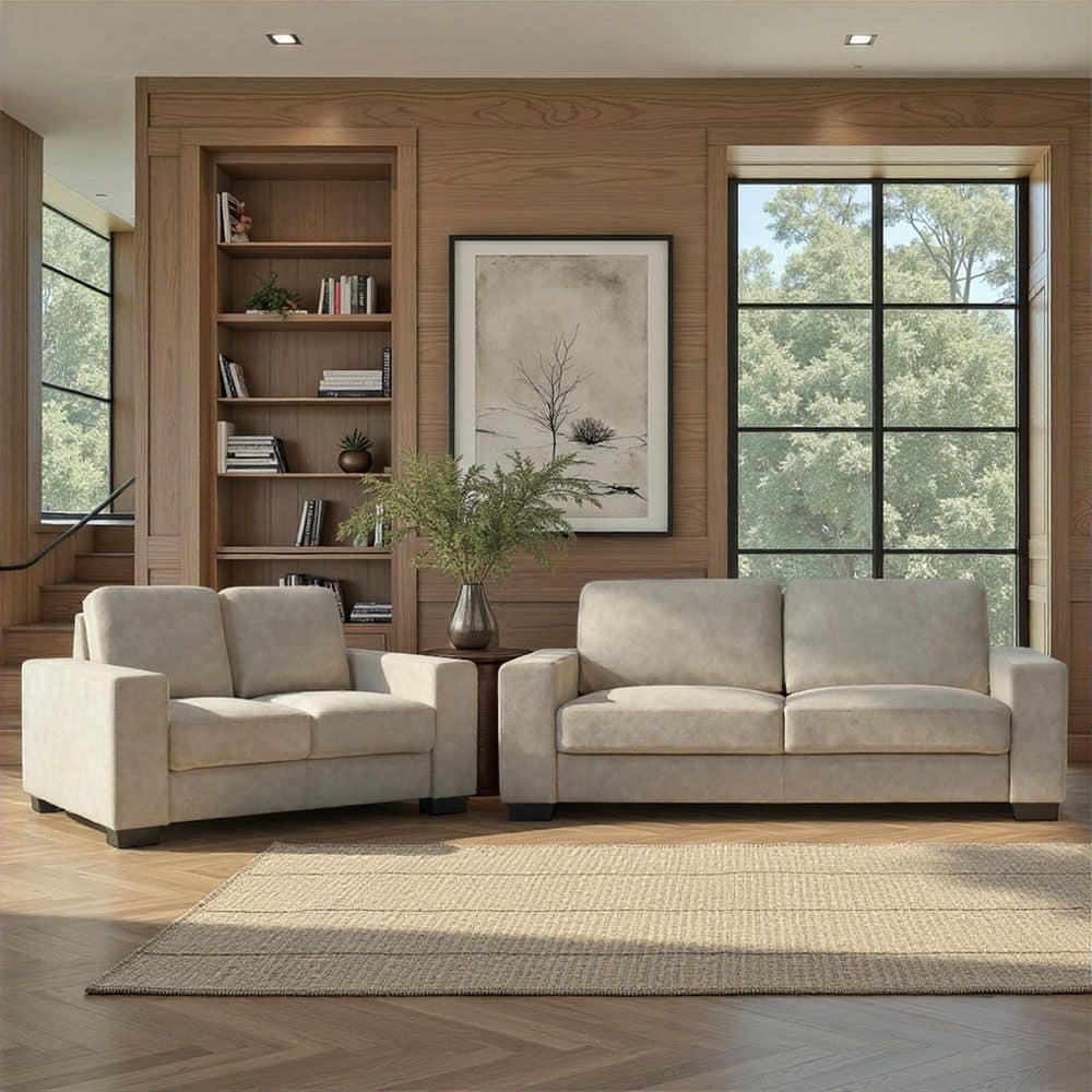 Yvonne 2-Piece Fabric 5 Seat Living Room Set in Tundra price history on PriceWatchPro