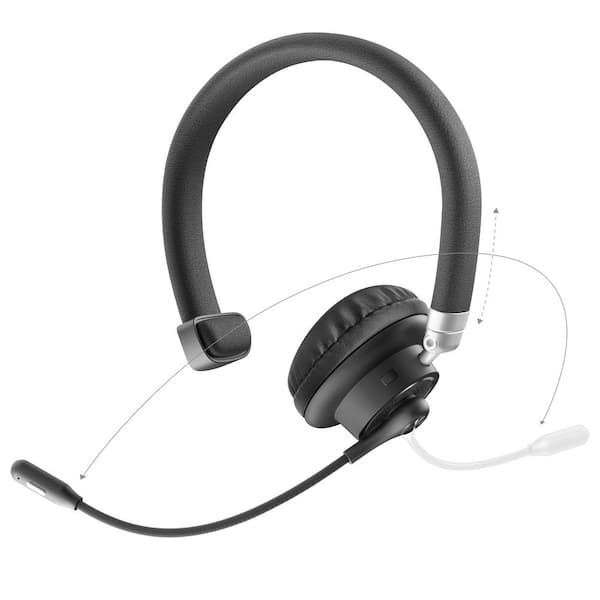 Car and Driver Noise Canceling Wireless Headset with Reversible Microphone Arm