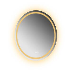 24 in. W x 40 in. H Oval Frameless LED Light Anti-Fog Wall Bathroom Vanity Mirror Front Lighted