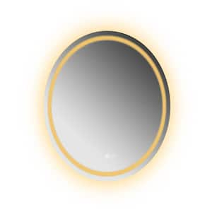 20 in. W x 28 in. H Oval Frameless LED Light Anti-Fog Wall Bathroom Vanity Mirror Front Lighted