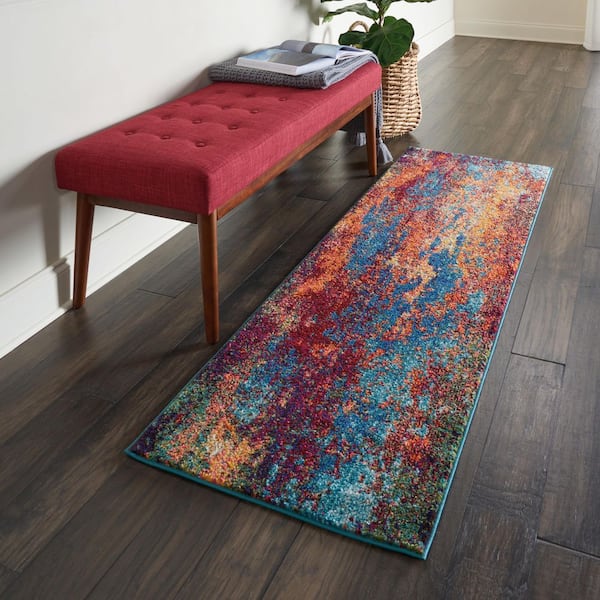 Celestial Atlantic 2 ft. x 6 ft. Abstract Contemporary Kitchen Runner Area Rug