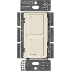 Caséta Wireless Smart Lighting Switch for All Bulb Types or Fans, PD-6ANS-LA, Light Almond