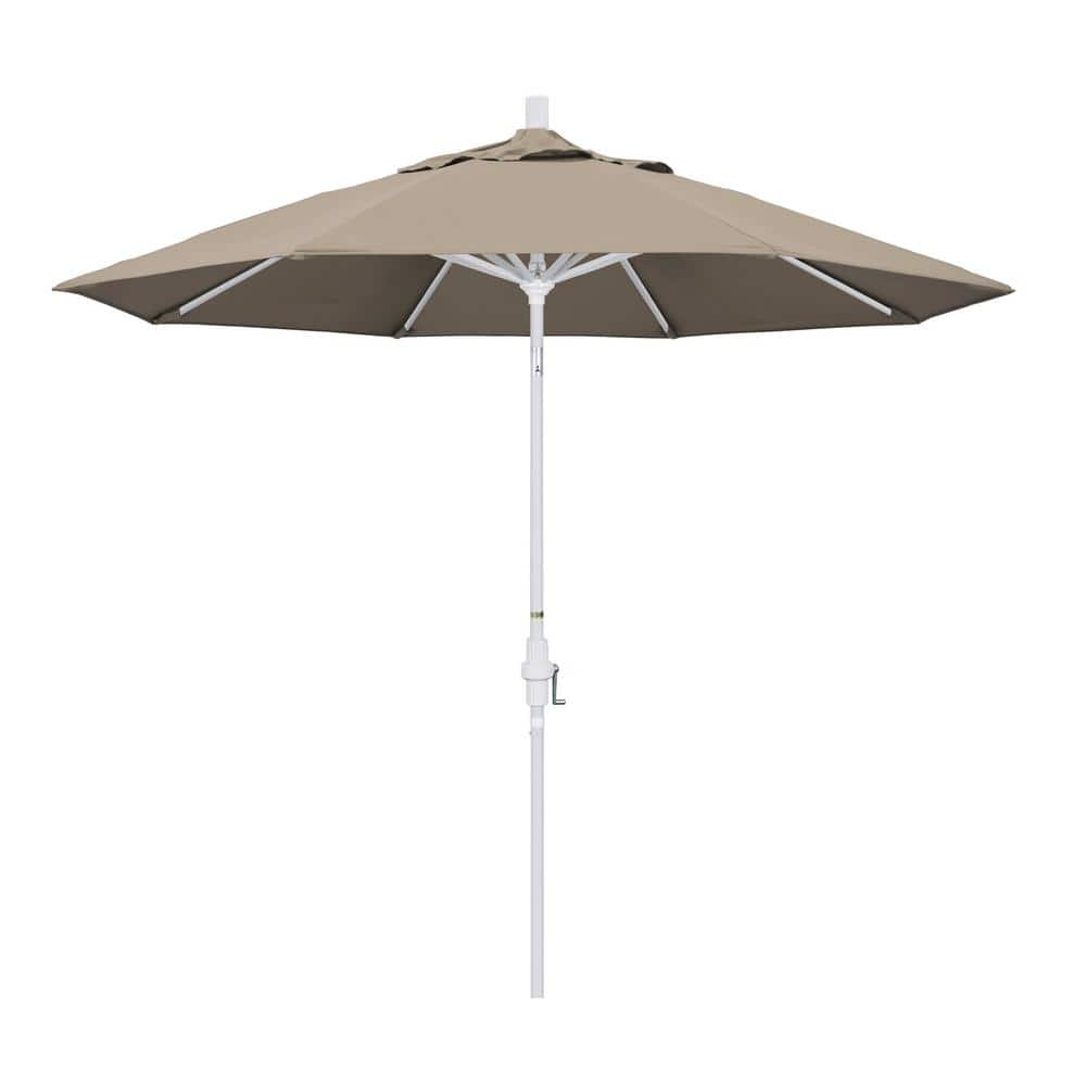 California Umbrella 9 ft. Aluminum Collar Tilt Patio Umbrella in Taupe Pacifica