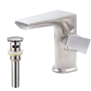 Miller Single Hole Single-Handle LAV Bathroom Faucet with Pop-Up Overflow Drain in Brushed Nickel