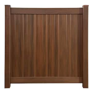 6 ft. H x 6 ft. W Woodgrain Hickory Vinyl Privacy Fence Panel Kit