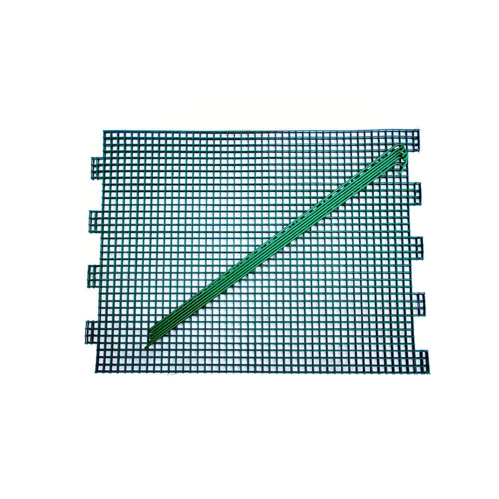18 in. Vinyl Tall Green Coated Galvanized Steel Expandable Modular Garden F