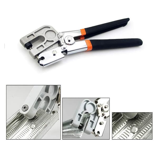 10 in. High-Carbon Steel Metal Steel Stud Crimper, TPR Handle Stud Crimper Plaster Board Drywall Tool