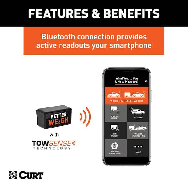 CURT BetterWeigh Mobile Towing Scale with TowSense Technology (OBD