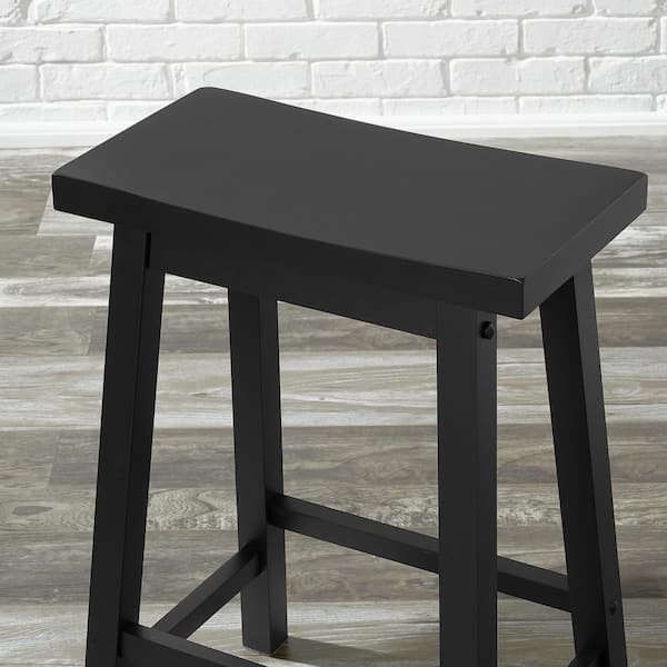 24 in. Charcoal Black Counter Stool (Set of 2)