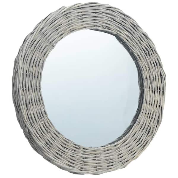 Unbranded 27.6 in. W x 27.6 in. H Round Glass Framed Wall Mount Modern Decor Bathroom Vanity Mirror
