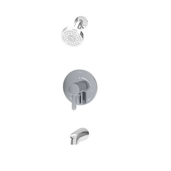 Symmons Solarity HydroMersion Single Handle Tub and Shower Faucet Trim Kit with Integral Diverter (Valve Not Included)