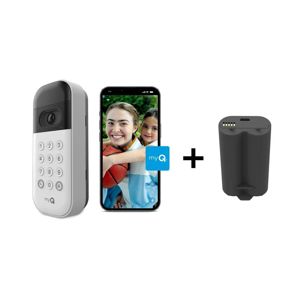 Chamberlain myQ Smart Wireless Garage Door Video Keypad Plus 2nd Rechargeable Battery