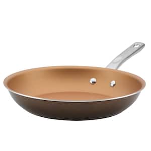Home Collection 11.5 in. Aluminum Nonstick Skillet in Brown Sugar