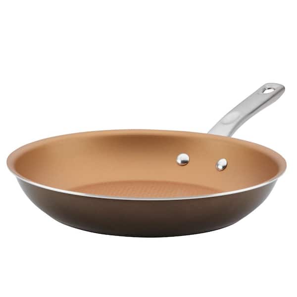 Ayesha Curry Home Collection 11.5 in. Aluminum Nonstick Skillet in Brown Sugar