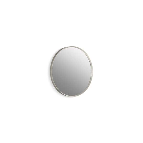KOHLER Essential 22 in. W x 22 in. H Round Framed Wall Mount Bathroom Vanity Mirror in Brushed Nickel