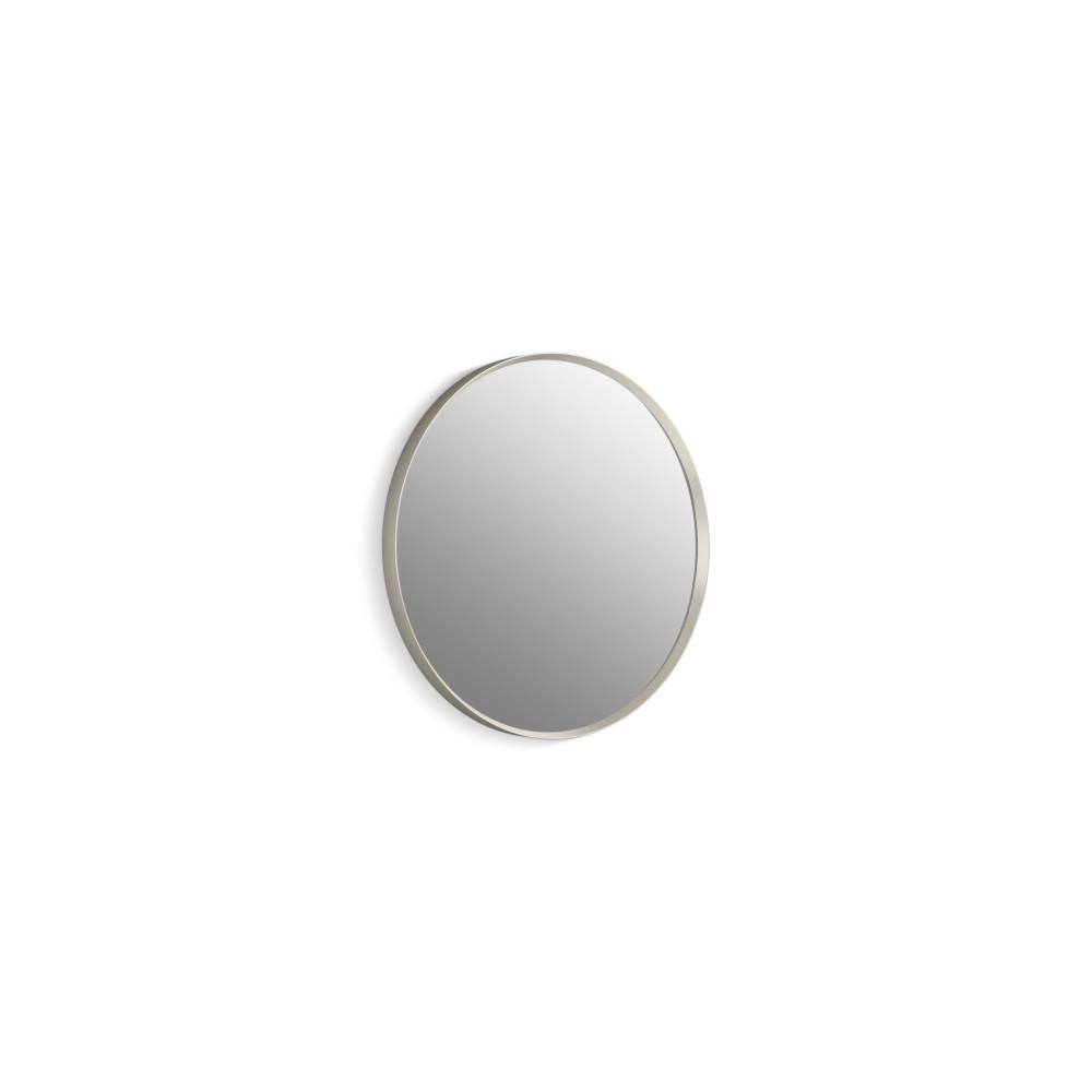 Brushed Nickel 22" Round Bathroom Vanity Mirror