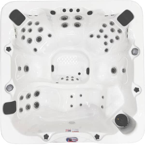 6-Person 56-Jet Premium Acrylic Lounge Spa Standard Hot Tub with Bluetooth Sound System and LED Waterfall