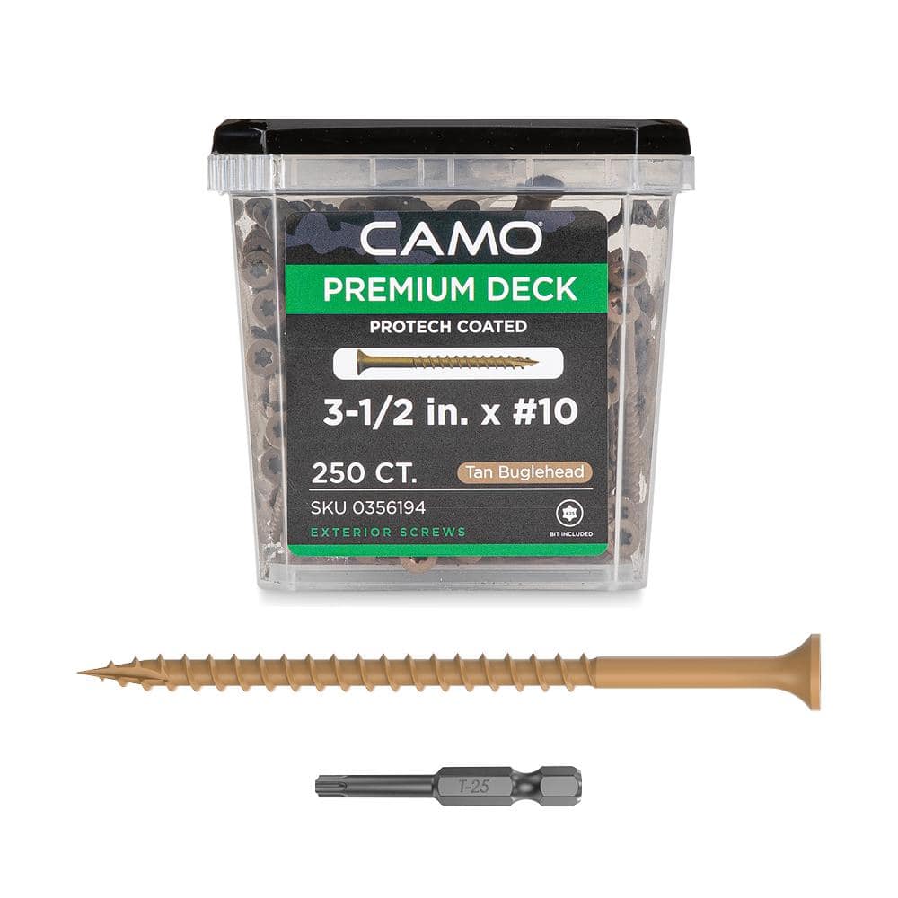 3-1/2 in. #10 Tan Star Drive Exterior Bugle Head Wood Deck Screws (250-Count) price history on PriceWatchPro
