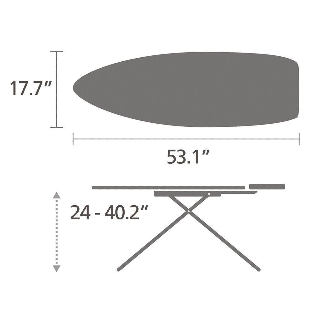 Brabantia XL Ironing Board with Spring Bubbles Cover and Black Frame