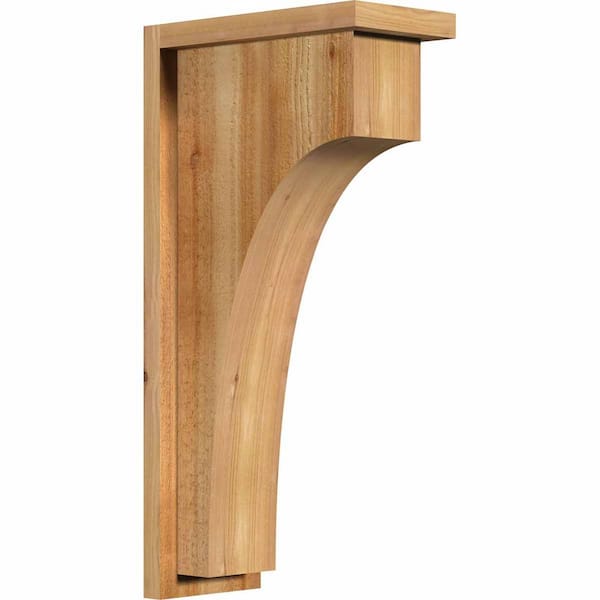 Ekena Millwork 6 in. x 12 in. x 24 in. Western Red Cedar Huntington Rough Sawn Corbel with Backplate
