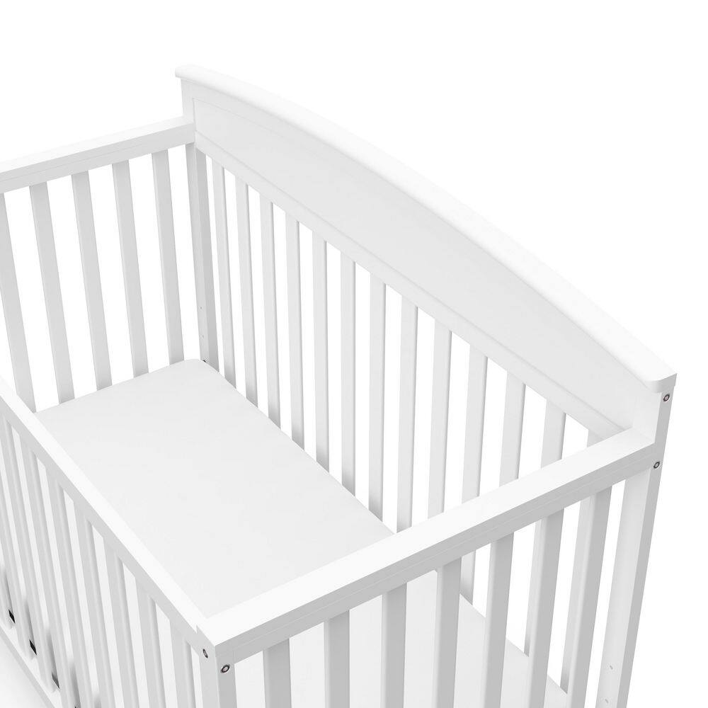 White Pine Wood 5-in-1 Convertible Crib with Adjustable Mattress Support