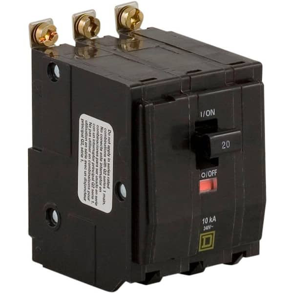 Square D - QO 20 Amp 3-Pole Bolt-On Circuit Breaker