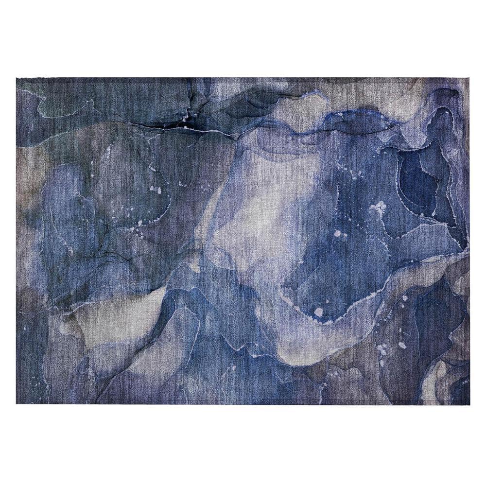 Blue 2 ft. x 3 ft. Woven Abstract Polyester Rectangle Indoor/Outdoor Area Rug price history on PriceWatchPro