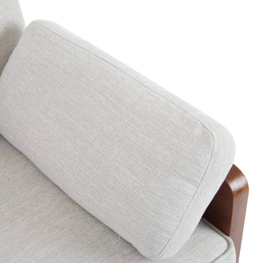 Beige Fabric 71.75" Lawson Sofa with Wood Frame and Track Arms