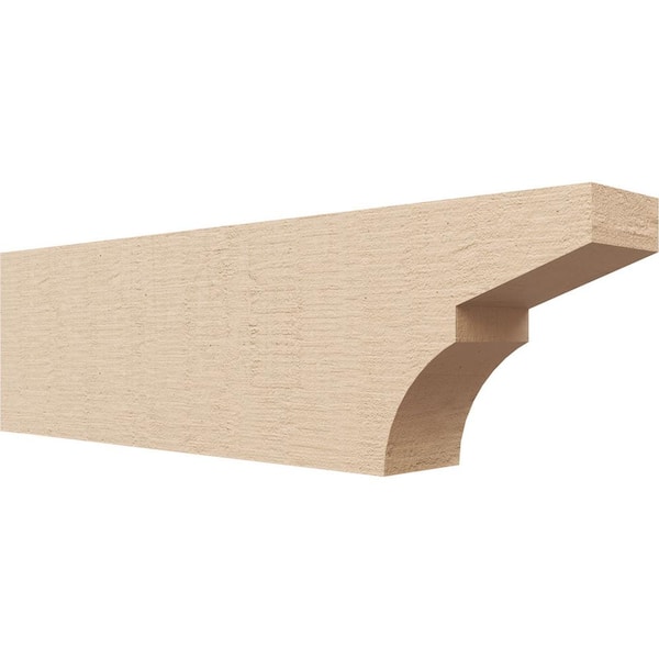 Ekena Millwork 4-in. x 8-in. x 28-in. Monterey Woodgrain, Primed Tan Timberthane Polyurethane Rafter Tail Brace