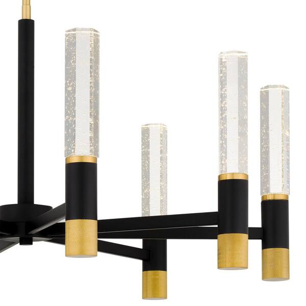 Quoizel Davies 8-Light Brushed Gold Chandelier with Seedy Crystal