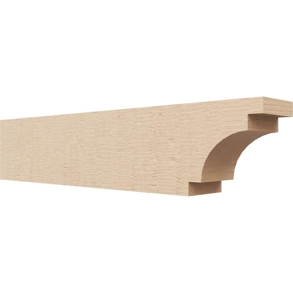 Ekena Millwork 4-in. x 6-in. x 28-in. Mediterranean Woodgrain, Primed Tan Timberthane Polyurethane Rafter Tail Brace