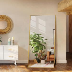 21.3 in. W x 64.2 in. H Rectangle Gold Alloy Framed Full Length Wall-Mounted Standing Mirror