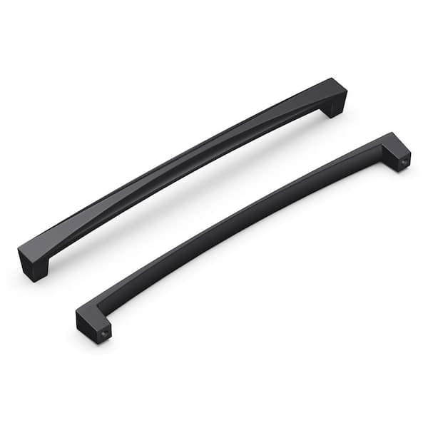 HICKORY HARDWARE Crest Collection Pull 8-13/16 in. (224 mm) Center to Center Matte Black Finish Modern Bar Pull Zinc