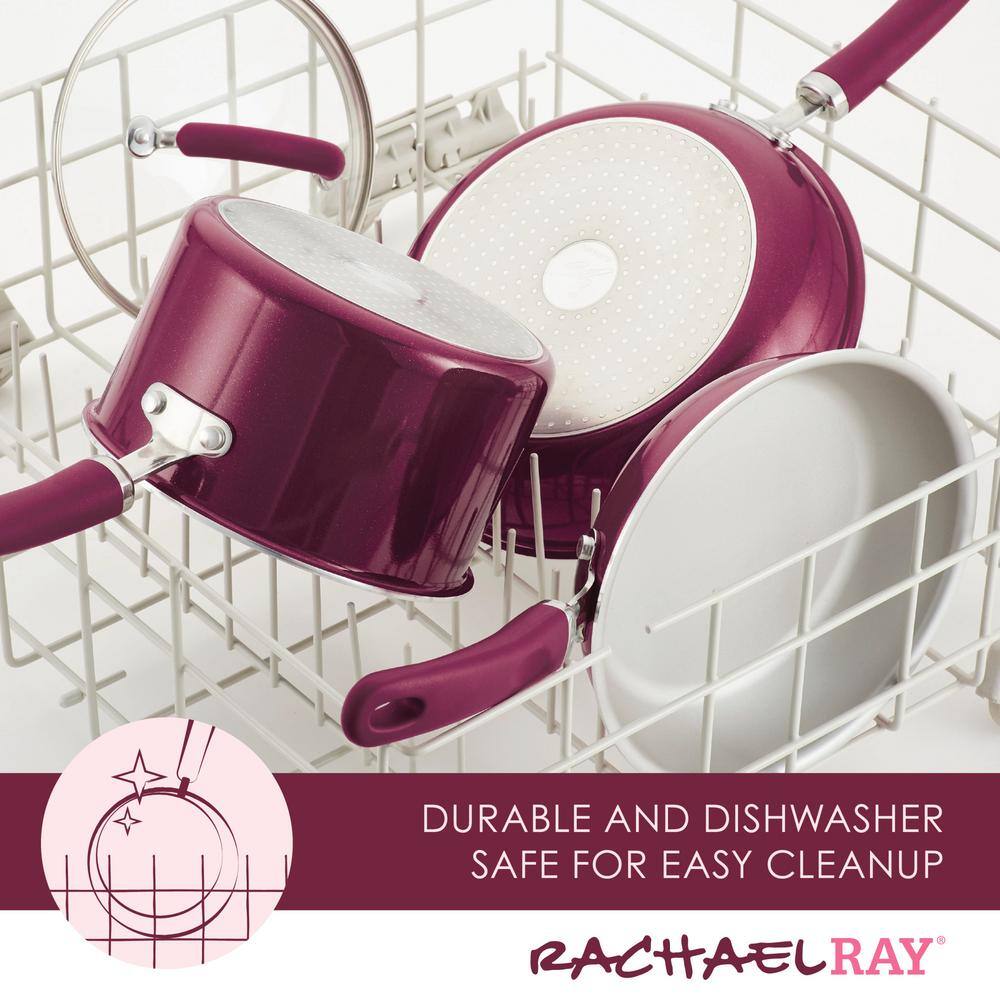 Burgundy Shimmer Aluminum Nonstick 13-Piece Cookware Set