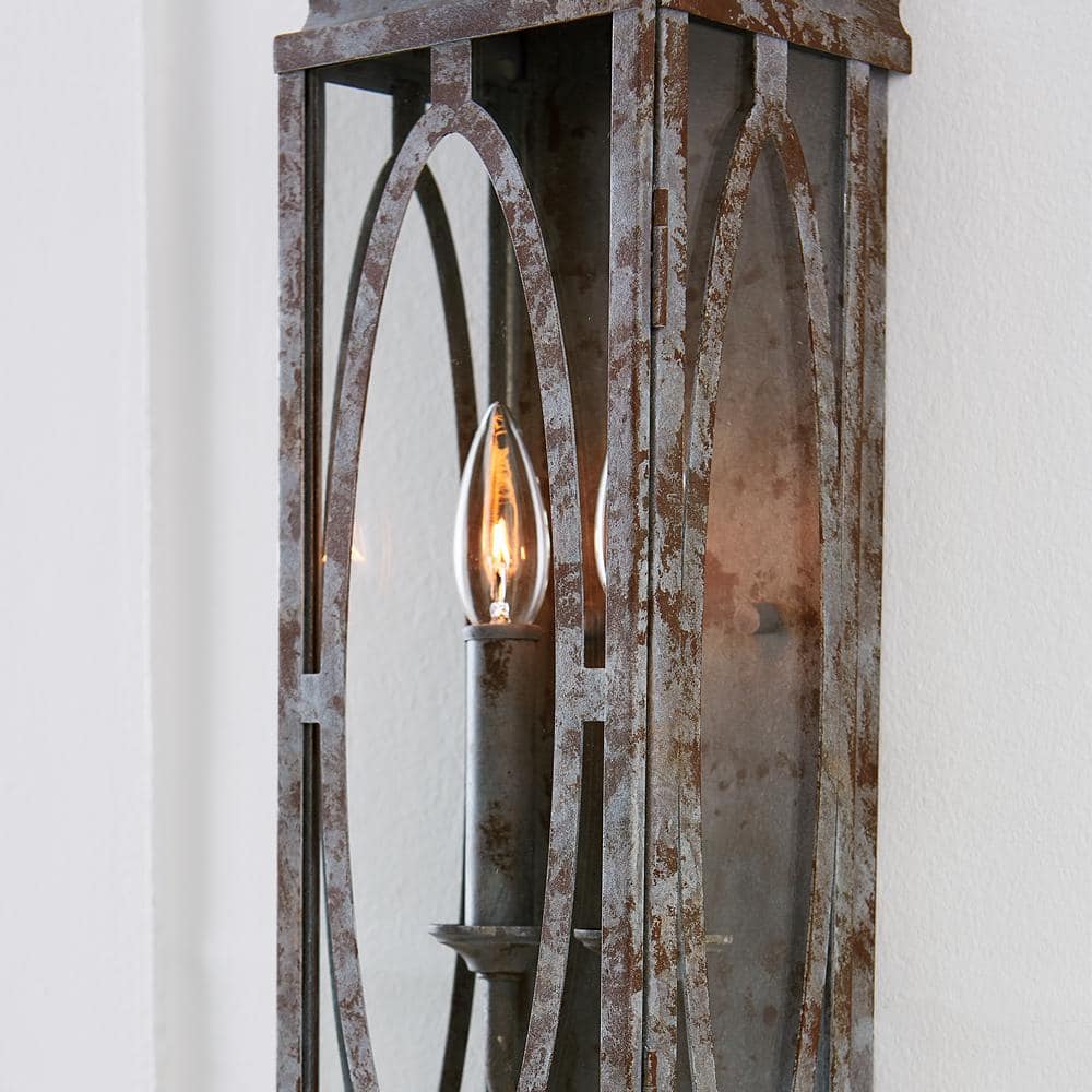 Patrice Deep Abyss 2-Light Rectangular Wall Sconce with Clear Panels